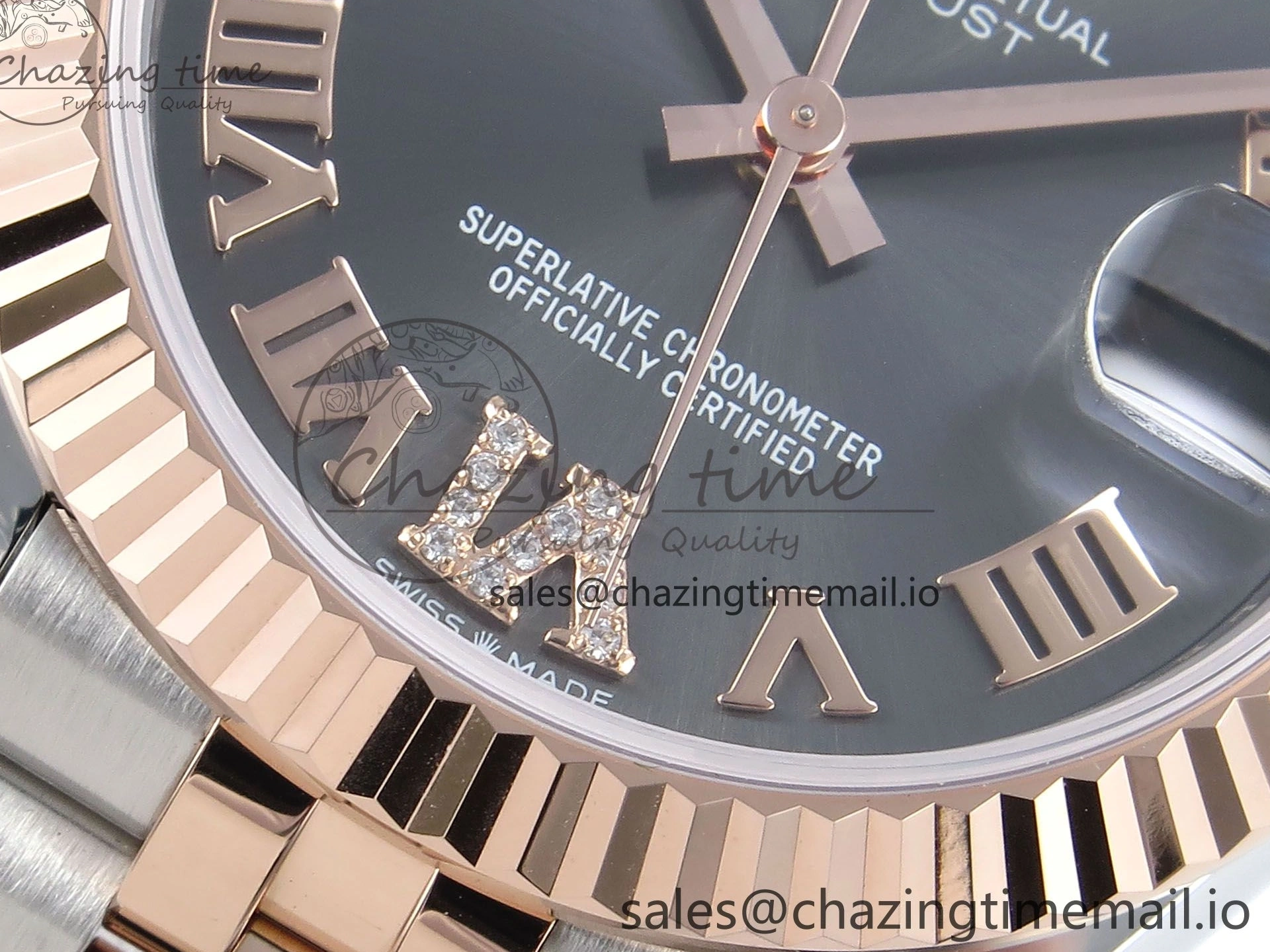0106 StreetReady DateJust 31 278271 ARF 1:1 Best Edition 904L Steel Gray Roman Diamonds Dial on SS RG Jubilee Bracelet ETA 516